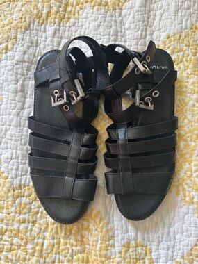 Bronx Black Women's Strappy Buckle Sandals